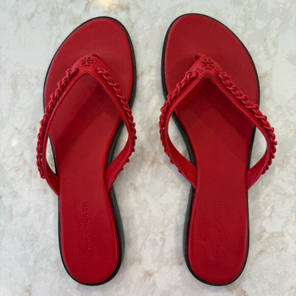 NWOB Tory Burch Everly Chain Bearberry Red (Size: 8) - Picture 2 of 4